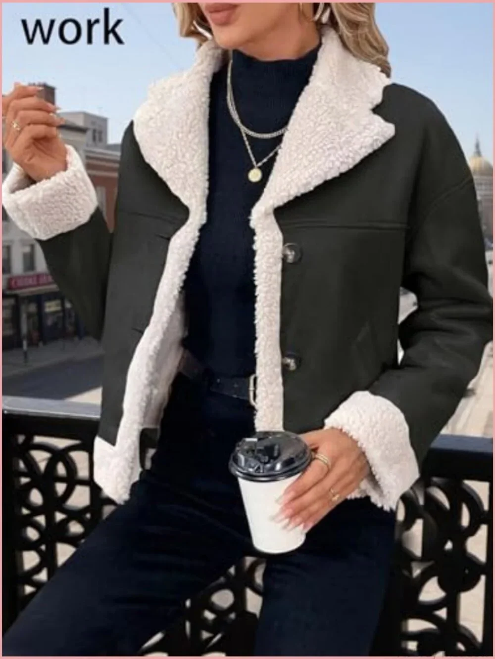 Women's Faux Suede Sherpa Jacket - Shearling Lined Fleece Outerwear